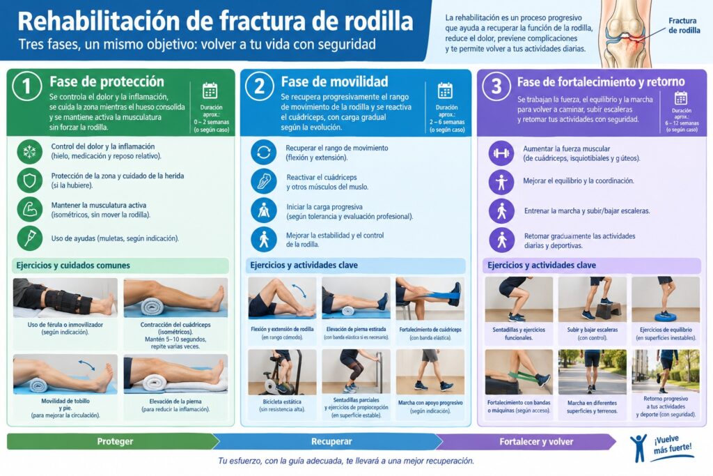 3 fases de recuperacion de fractura de rodilla